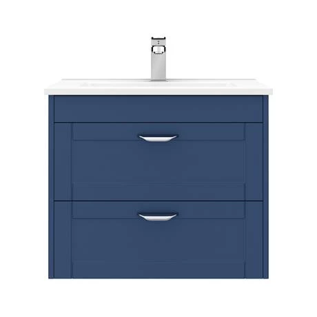Keswick Blue 620mm Traditional Wall Hung 2 Drawer Vanity Unit 6 Keswick Blue 620mm Traditional Wall Hung 2 Drawer Vanity Unit - Image 4