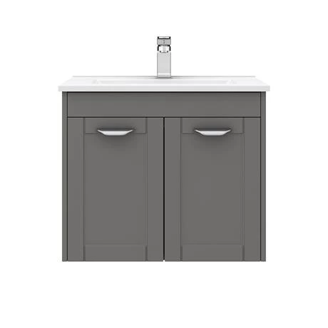 Keswick Grey 620mm Traditional Wall Hung 2 Door Vanity Unit 6 Keswick Grey 620mm Traditional Wall Hung 2 Door Vanity Unit - Image 4