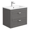 Keswick Grey 620mm Traditional Wall Hung 2 Drawer Vanity Unit -Wall Hung Vanity Units Shop KES GRY 6WH2D p