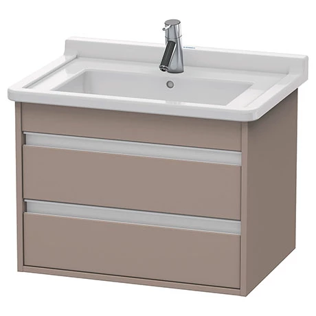 Duravit Ketho 650mm 2-Drawer Wall Mounted Vanity Unit with Starck 3 Basin - Basalt Matt 3 Duravit Ketho 650mm 2-Drawer Wall Mounted Vanity Unit with Starck 3 Basin - Basalt Matt