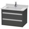 Duravit Ketho 650mm 2-Drawer Wall Mounted Vanity Unit with Starck 3 Basin - Graphite Matt 1 Duravit Ketho 650mm 2-Drawer Wall Mounted Vanity Unit with Starck 3 Basin - Graphite Matt -Wall Hung Vanity Units Shop KT6643GRA P