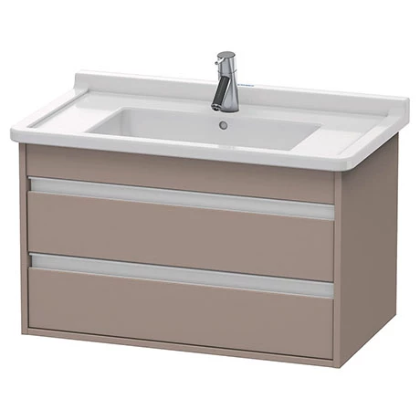 Duravit Ketho 800mm 2-Drawer Wall Mounted Vanity Unit with Starck 3 Basin - Basalt Matt 3 Duravit Ketho 800mm 2-Drawer Wall Mounted Vanity Unit with Starck 3 Basin - Basalt Matt