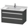 Duravit Ketho 800mm 2-Drawer Wall Mounted Vanity Unit with Starck 3 Basin - Graphite Matt 1 Duravit Ketho 800mm 2-Drawer Wall Mounted Vanity Unit with Starck 3 Basin - Graphite Matt -Wall Hung Vanity Units Shop KT6644GRA P