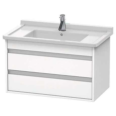 Duravit Ketho 800mm 2-Drawer Wall Mounted Vanity Unit with Starck 3 Basin - White Matt 3 Duravit Ketho 800mm 2-Drawer Wall Mounted Vanity Unit with Starck 3 Basin - White Matt