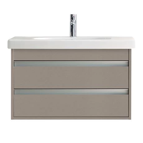 Duravit Ketho 800mm 2-Drawer Wall Mounted Vanity Unit with D-Code Basin - Basalt Matt 4 Duravit Ketho 800mm 2-Drawer Wall Mounted Vanity Unit with D-Code Basin - Basalt Matt - Image 2