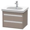 Duravit Ketho 600mm 2-Drawer Wall Mounted Vanity Unit with D-Code Basin - Basalt Matt 1 Duravit Ketho 600mm 2-Drawer Wall Mounted Vanity Unit with D-Code Basin - Basalt Matt -Wall Hung Vanity Units Shop KT6650BAS P