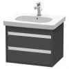 Duravit Ketho 600mm 2-Drawer Wall Mounted Vanity Unit with D-Code Basin - Graphite Matt 1 Duravit Ketho 600mm 2-Drawer Wall Mounted Vanity Unit with D-Code Basin - Graphite Matt -Wall Hung Vanity Units Shop KT6650GRA P