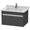 Duravit Ketho 650mm 1-Drawer Wall Mounted Vanity Unit with Starck 3 Basin - Graphite Matt 1 Duravit Ketho 650mm 1-Drawer Wall Mounted Vanity Unit with Starck 3 Basin - Graphite Matt -Wall Hung Vanity Units Shop KT6663GRA P