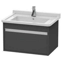 Duravit Ketho 800mm 1-Drawer Wall Mounted Vanity Unit with Starck 3 Basin - Graphite Matt