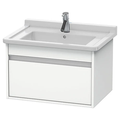 Duravit Ketho 800mm 1-Drawer Wall Mounted Vanity Unit with Starck 3 Basin - White Matt 3 Duravit Ketho 800mm 1-Drawer Wall Mounted Vanity Unit with Starck 3 Basin - White Matt