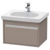 Duravit Ketho 600mm 1-Drawer Wall Mounted Vanity Unit with D-Code Basin - Basalt Matt 2 Duravit Ketho 600mm 1-Drawer Wall Mounted Vanity Unit with D-Code Basin - Basalt Matt -Wall Hung Vanity Units Shop KT6670BAS P