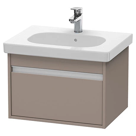 Duravit Ketho 600mm 1-Drawer Wall Mounted Vanity Unit with D-Code Basin - Basalt Matt 3 Duravit Ketho 600mm 1-Drawer Wall Mounted Vanity Unit with D-Code Basin - Basalt Matt