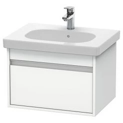 Duravit Ketho 600mm 1-Drawer Wall Mounted Vanity Unit with D-Code Basin - White Matt
