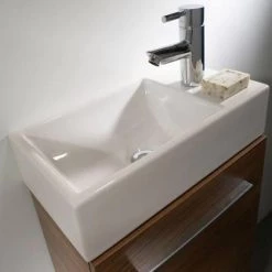 Tavistock Kobe 450mm Wall Mounted Unit & Basin - Gloss White -Wall Hung Vanity Units Shop KWM45BK D1 460