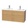 Miller London 120 Wall Hung Four Drawer Vanity Unit + Double Basin - Oak 1 Miller London 120 Wall Hung Four Drawer Vanity Unit + Double Basin - Oak -Wall Hung Vanity Units Shop LOND120OAKDR P