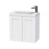 Miller London 60 Wall Hung Two Door Vanity Unit + Basin (White) -Wall Hung Vanity Units Shop LOND60WHI2D P