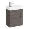 Milan W400 x D222mm Grey Avola Effect Compact Wall Hung Basin Unit -Wall Hung Vanity Units Shop MIL009 p1