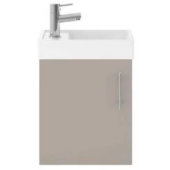 Milan W400 x D222mm Stone Grey Compact Wall Hung Basin Unit -Wall Hung Vanity Units Shop MIL012 detail1 460