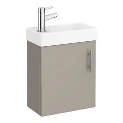 Milan W400 x D222mm Stone Grey Compact Wall Hung Basin Unit