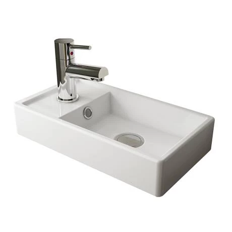 Milan W400 x D222mm Gloss Grey Compact Wall Hung Basin Unit 4 Milan W400 x D222mm Gloss Grey Compact Wall Hung Basin Unit - Image 2