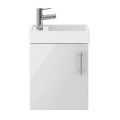 Milan 400mm Grey Mist Compact Wall Hung Vanity Basin Unit