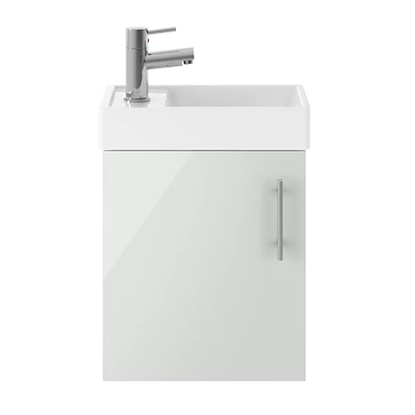 Milan 400mm Grey Mist Compact Wall Hung Vanity Basin Unit 3 Milan 400mm Grey Mist Compact Wall Hung Vanity Basin Unit
