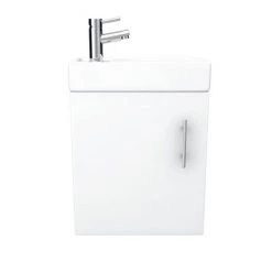 Milan Modern Wall Hung Basin Vanity Unit - Gloss White (W400 x D222mm) 12 Milan Modern Wall Hung Basin Vanity Unit - Gloss White (W400 x D222mm) -Wall Hung Vanity Units Shop MILWHGW D3 460
