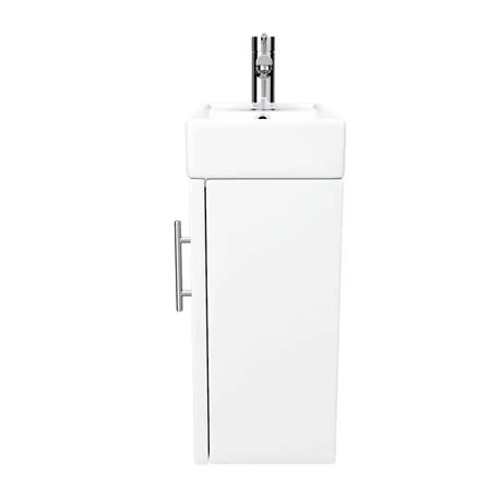 Milan Modern Wall Hung Basin Vanity Unit - Gloss White (W400 x D222mm) 8 Milan Modern Wall Hung Basin Vanity Unit - Gloss White (W400 x D222mm) - Image 6