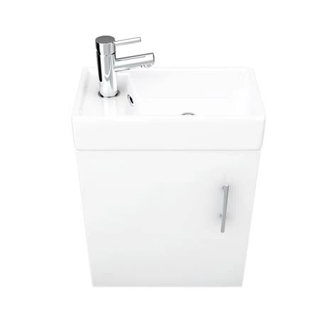 Milan Modern Wall Hung Basin Vanity Unit - Gloss White (W400 x D222mm) 6 Milan Modern Wall Hung Basin Vanity Unit - Gloss White (W400 x D222mm) - Image 4