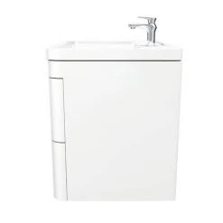 Monza Wall Hung 2 Drawer Vanity Unit w. Chrome Handles W600 x D445mm -Wall Hung Vanity Units Shop MW2D60 D5 460