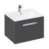 Britton MyHome 600mm Wall Hung Single Drawer Vanity Unit - Grey -Wall Hung Vanity Units Shop MY60WHG P