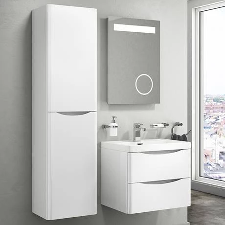 Monza Gloss White 500mm Wide Wall Mounted Vanity Unit 4 Monza Gloss White 500mm Wide Wall Mounted Vanity Unit - Image 2
