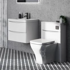Monza Gloss White 500mm Wide Wall Mounted Vanity Unit 8 Monza Gloss White 500mm Wide Wall Mounted Vanity Unit -Wall Hung Vanity Units Shop MZ5GWWH1 d2 460