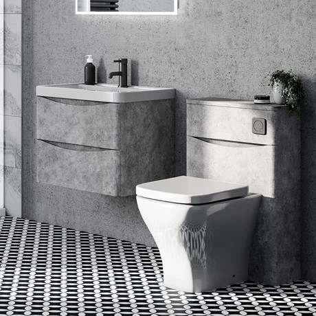 Monza Concrete Effect 600mm Wide Wall Mounted Vanity Unit 4 Monza Concrete Effect 600mm Wide Wall Mounted Vanity Unit - Image 2