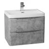 Monza Concrete Effect 600mm Wide Wall Mounted Vanity Unit 1 Monza Concrete Effect 600mm Wide Wall Mounted Vanity Unit -Wall Hung Vanity Units Shop MZ6CNWH1 p