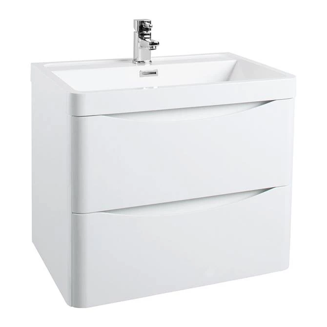Monza Gloss White 600mm Wide Wall Mounted Vanity Unit 3 Monza Gloss White 600mm Wide Wall Mounted Vanity Unit