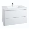 Monza Gloss White 750mm Wide Wall Mounted Vanity Unit -Wall Hung Vanity Units Shop MZ75GWWH1 p