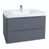 Monza Matt Grey 750mm Wide Wall Mounted Vanity Unit 2 Monza Matt Grey 750mm Wide Wall Mounted Vanity Unit -Wall Hung Vanity Units Shop MZ75MGWH1 p