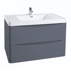 Monza Matt Grey 750mm Wide Wall Mounted Vanity Unit