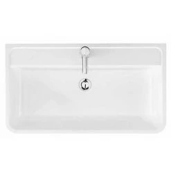 Monza 800mm Wall Hung 1 Drawer Vanity Unit (Stone Grey Woodgrain - Depth 450mm) -Wall Hung Vanity Units Shop MZ800WH1DG n d2 460