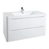 Monza Gloss White 900mm Wide Wall Mounted Vanity Unit 2 Monza Gloss White 900mm Wide Wall Mounted Vanity Unit -Wall Hung Vanity Units Shop MZ9GWWH1 P