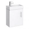 Milan Modern Wall Hung Basin Vanity Unit - Gloss White (W400 x D222mm)