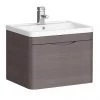 Monza 600mm Wall Hung 1 Drawer Vanity Unit (Stone Grey Woodgrain - Depth 450mm) -Wall Hung Vanity Units Shop Monza 600mm Wall Hung 1 Drawer Vanity Unit n p