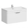 Monza Wall Hung 1 Drawer Vanity Unit w. Chrome Handle W800 x D445mm -Wall Hung Vanity Units Shop Monza 800 Wall Hung 1 Drawer Vanity Unit with Basin p