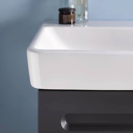 Duravit No.1 550mm Graphite Matt 1-Drawer Wall Mounted Vanity Unit with Basin 4 Duravit No.1 550mm Graphite Matt 1-Drawer Wall Mounted Vanity Unit with Basin - Image 2
