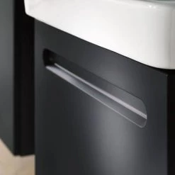 Duravit No.1 550mm Graphite Matt 1-Drawer Wall Mounted Vanity Unit with Basin 10 Duravit No.1 550mm Graphite Matt 1-Drawer Wall Mounted Vanity Unit with Basin -Wall Hung Vanity Units Shop N550GRA D2 460 8