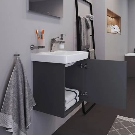 Duravit No.1 500mm Graphite Matt Wall Mounted Vanity Unit with Basin 8 Duravit No.1 500mm Graphite Matt Wall Mounted Vanity Unit with Basin - Image 6