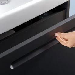 Duravit No.1 600mm Graphite Matt 1-Drawer Wall Mounted Vanity Unit with Basin (Trap Cut-Out) 13 Duravit No.1 600mm Graphite Matt 1-Drawer Wall Mounted Vanity Unit with Basin (Trap Cut-Out) -Wall Hung Vanity Units Shop N550GRA Drawer1 460 3