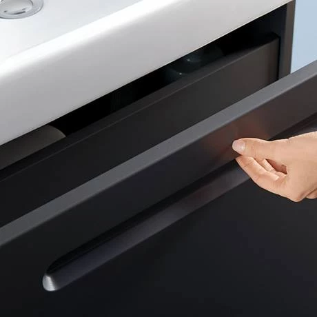 Duravit No.1 550mm Graphite Matt 1-Drawer Wall Mounted Vanity Unit with Basin 8 Duravit No.1 550mm Graphite Matt 1-Drawer Wall Mounted Vanity Unit with Basin - Image 6