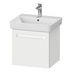Duravit No.1 550mm White Matt 1-Drawer Wall Mounted Vanity Unit with Basin (Trap Cut-Out)
